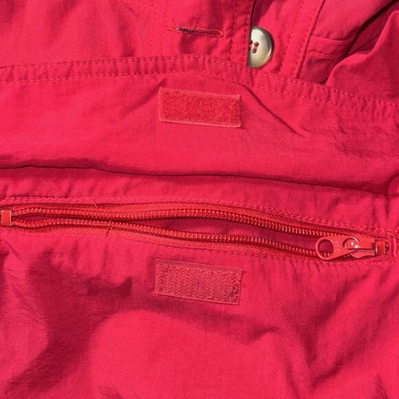 Vintage Columbia Nylon Pullover Hooded Jacket Men's Size Large Red Big Pocket - Picture 11 of 12